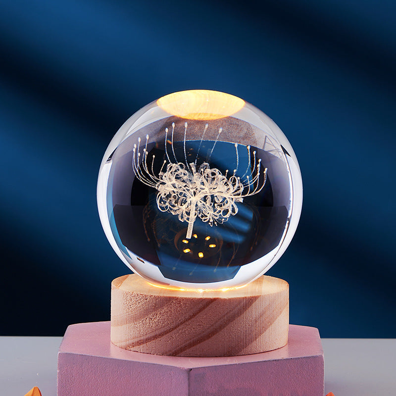 Lámpara Nocturna Cristal 3D