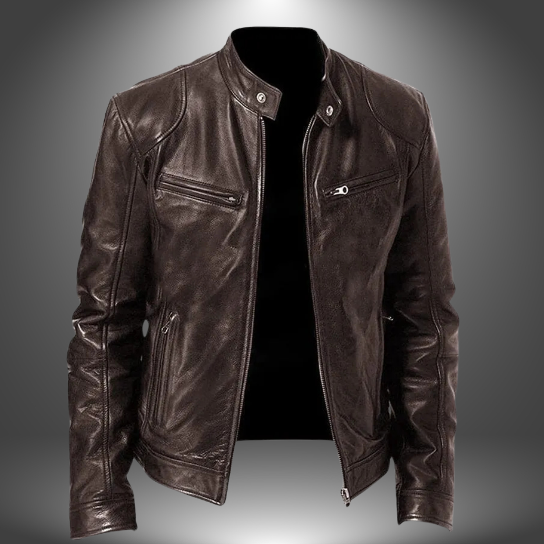 Chaqueta de Piel para Hombre – Estilo Biker