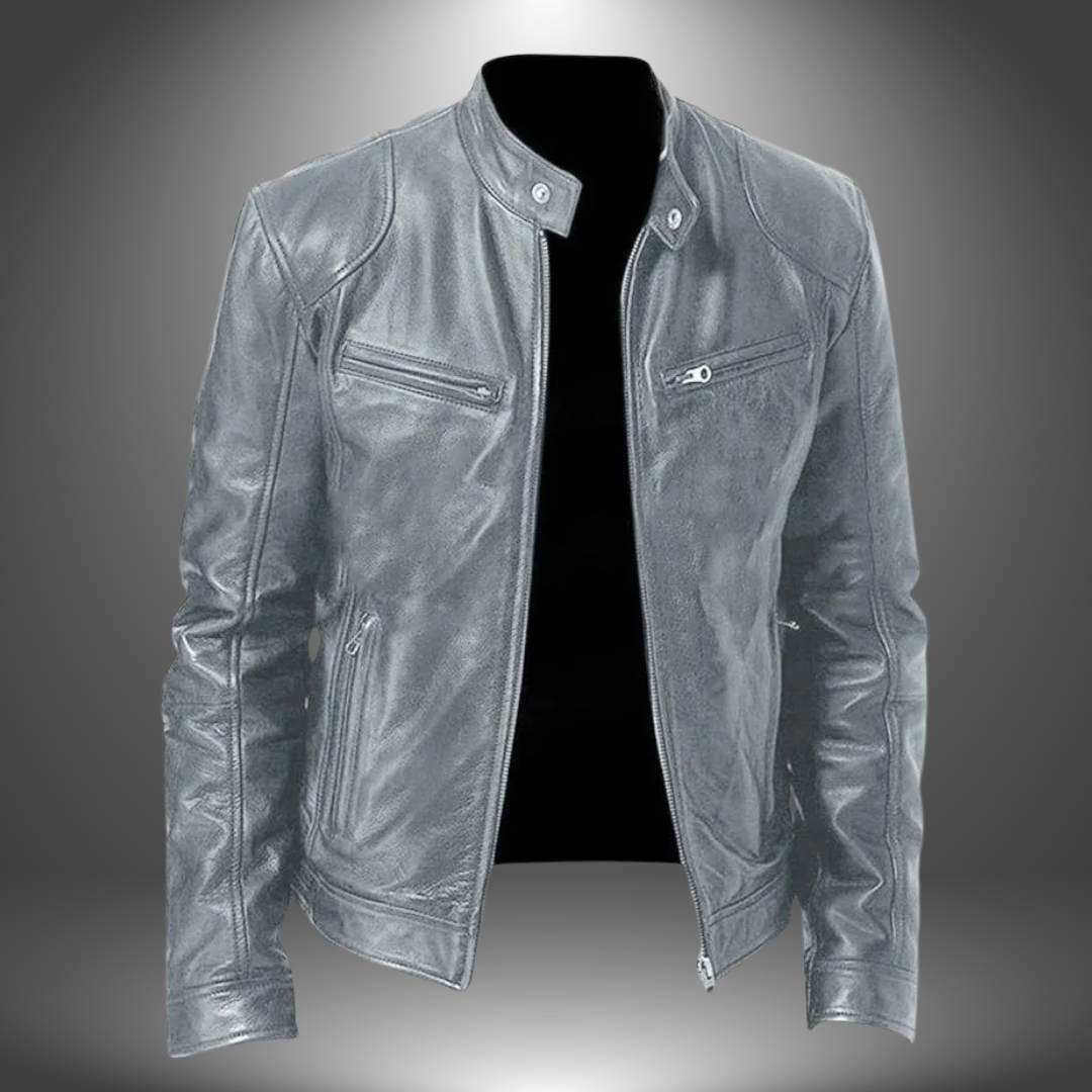 Chaqueta de Piel para Hombre – Estilo Biker