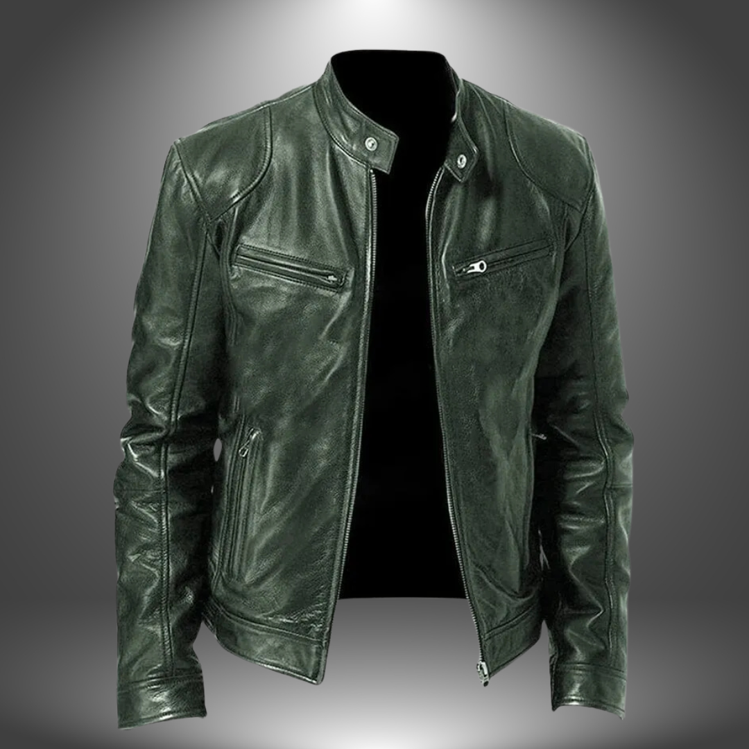 Chaqueta de Piel para Hombre – Estilo Biker