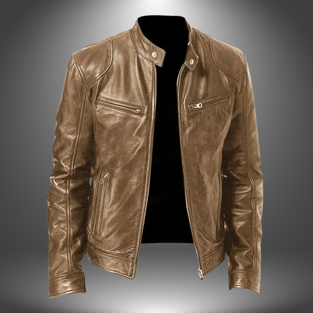 Chaqueta de Piel para Hombre – Estilo Biker