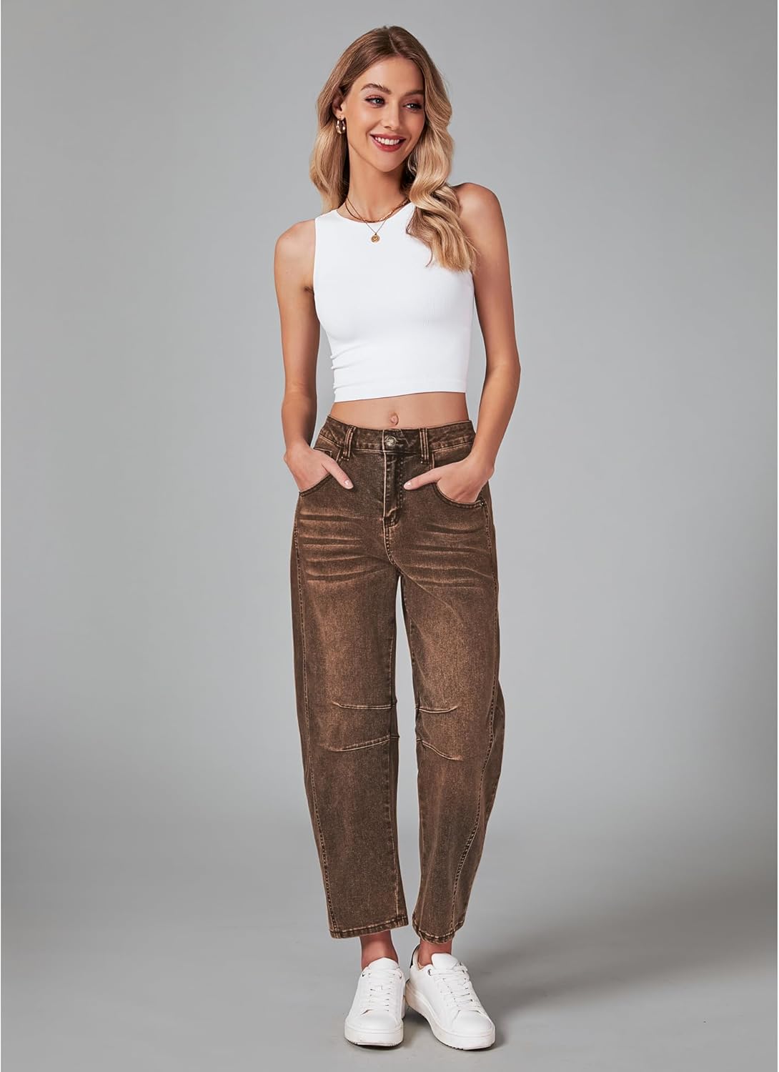 Jeans Mujer Barrel Tiro Alto