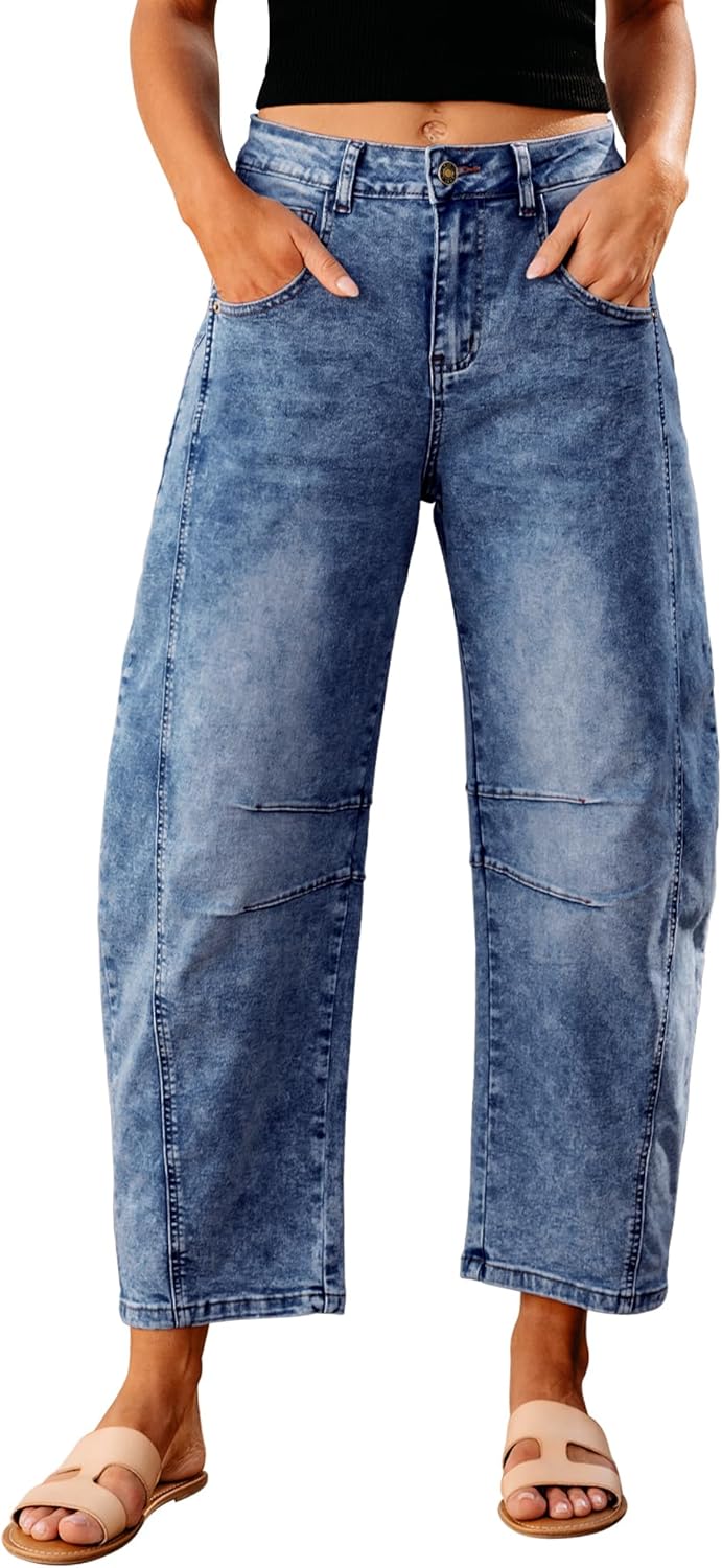 Jeans Mujer Barrel Tiro Alto