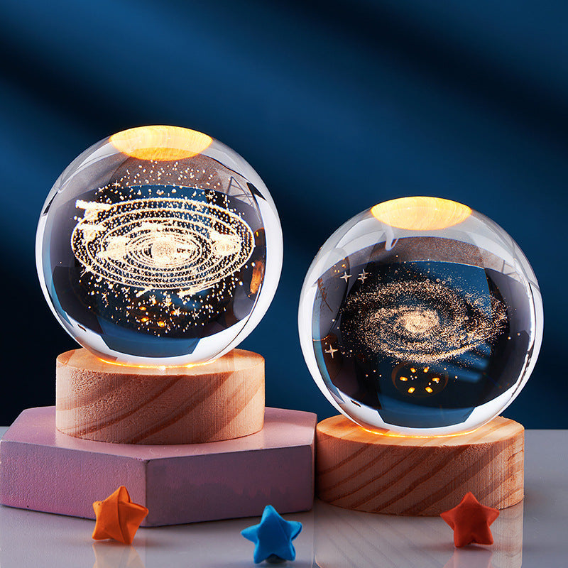 Lámpara Nocturna Cristal 3D