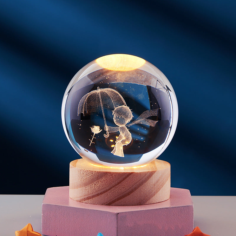 Lámpara Nocturna Cristal 3D