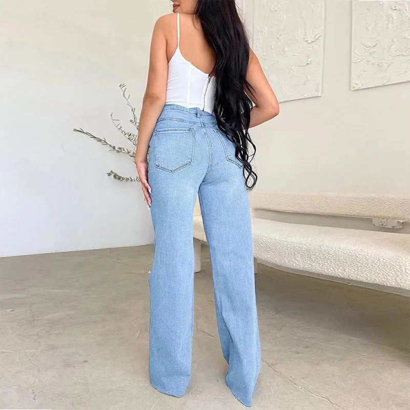 Jeans Rectos Mujer Vintage