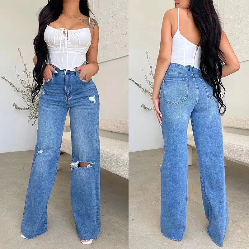 Jeans Rectos Mujer Vintage