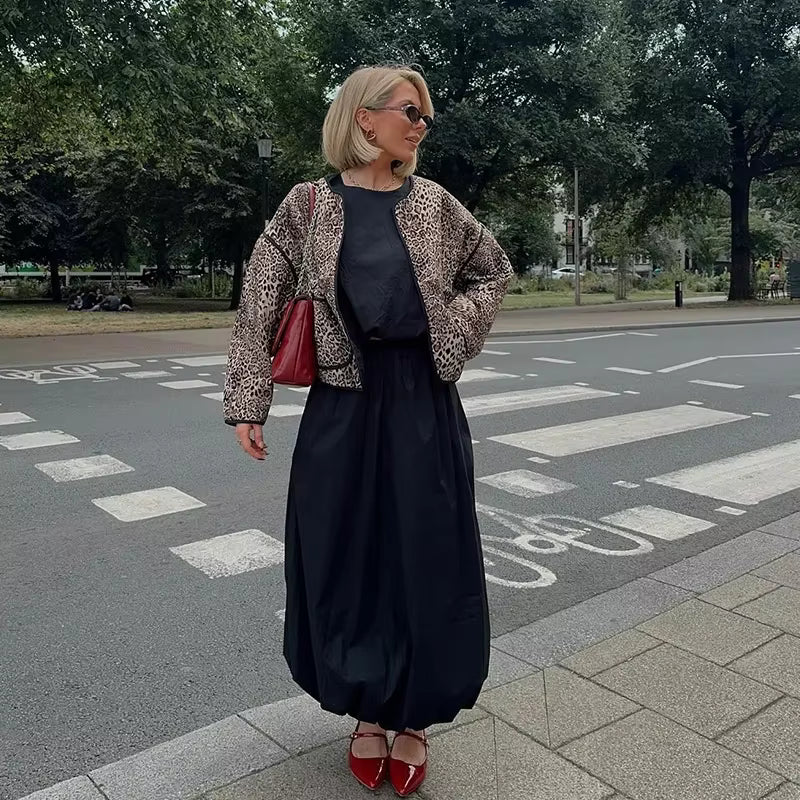 Chaqueta Mujer Acolchada Leopardo