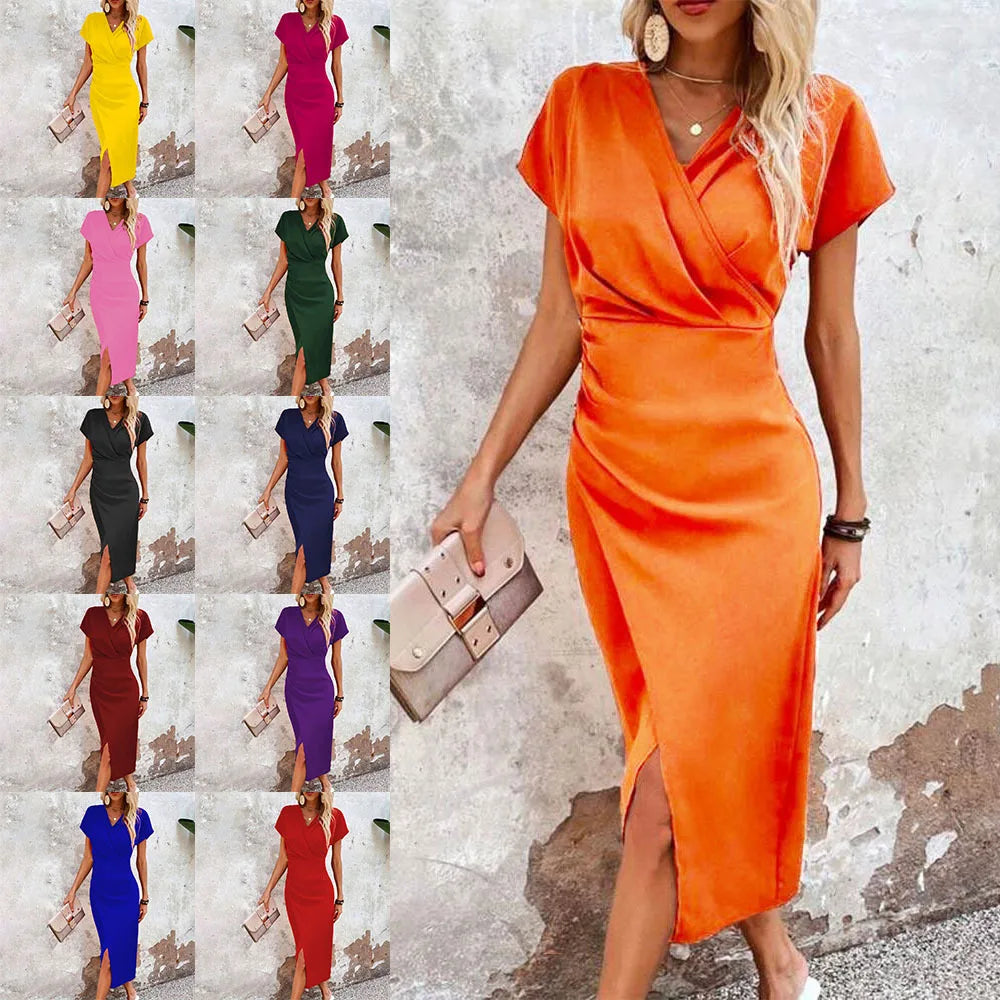 Vestido Cruzado Midi Elegante