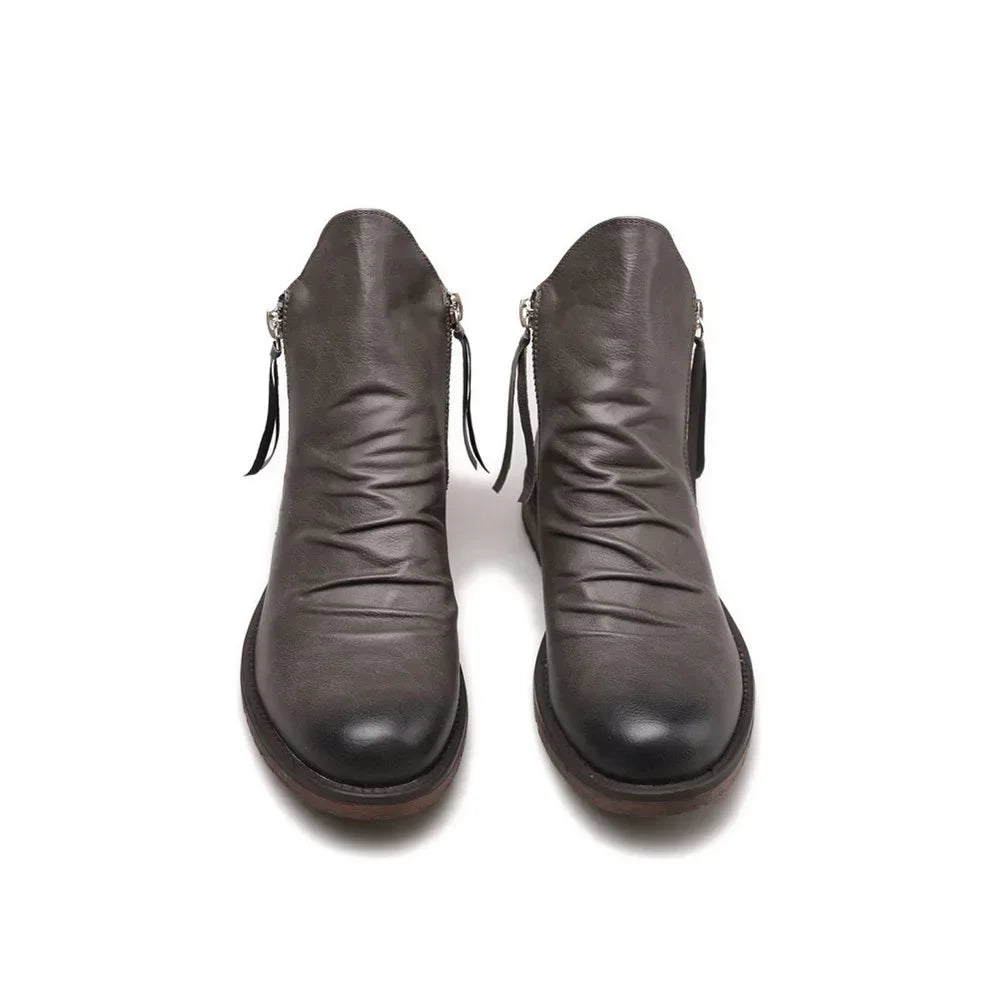 Botines Hombre Piel Cremallera