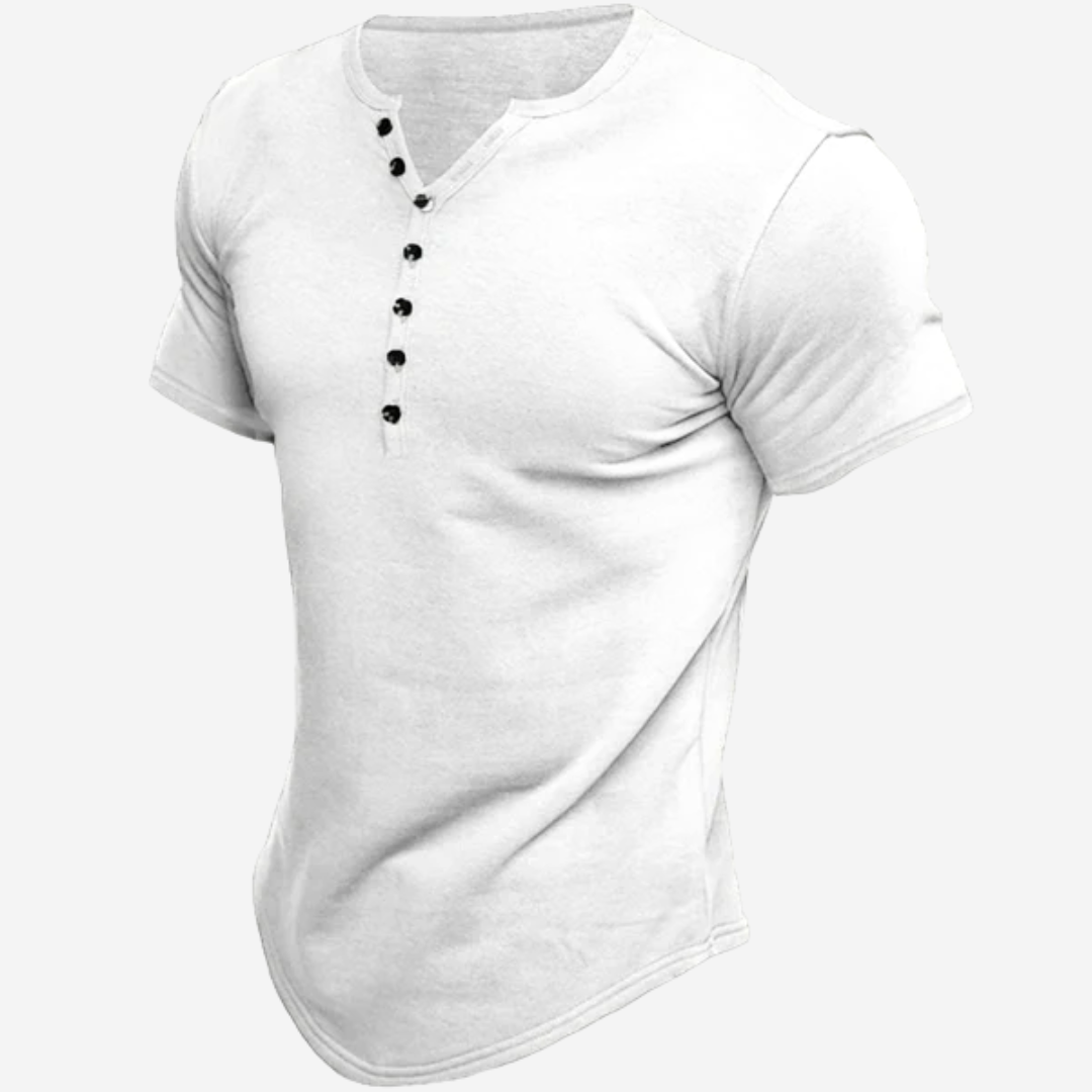 Camiseta Henley Hombre Deportiva