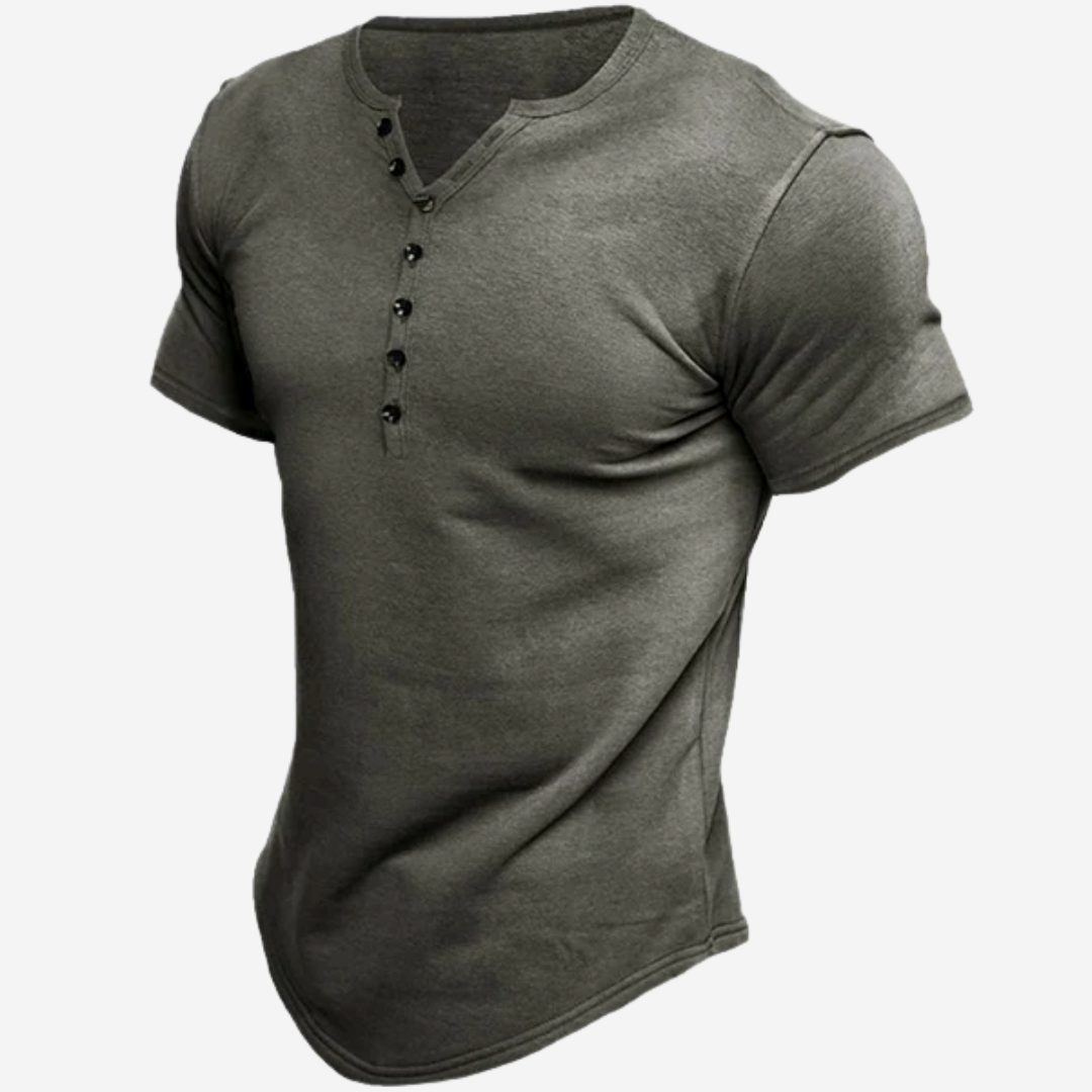 Camiseta Henley Hombre Deportiva
