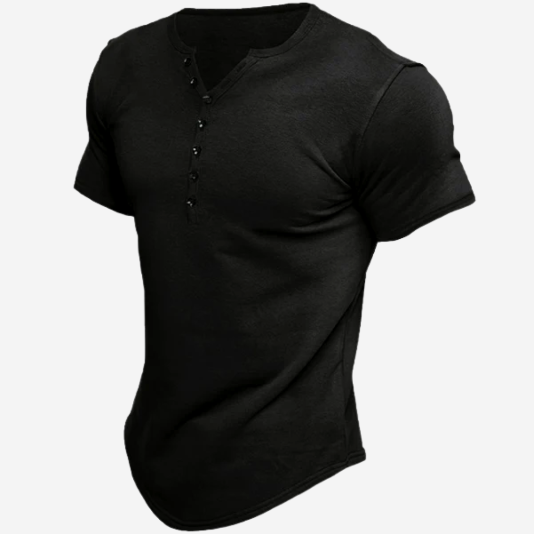 Camiseta Henley Hombre Deportiva