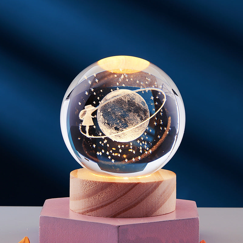 Lámpara Nocturna Cristal 3D