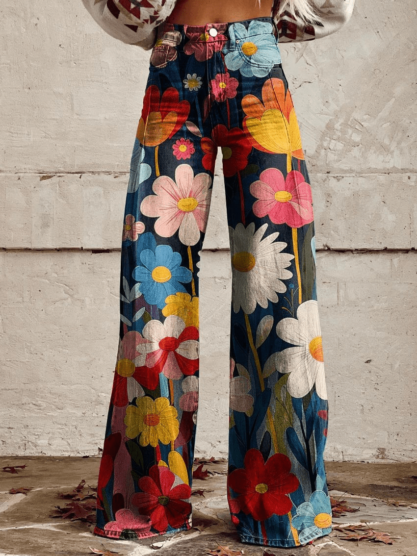 Jeans Acampanados Mujer Retro