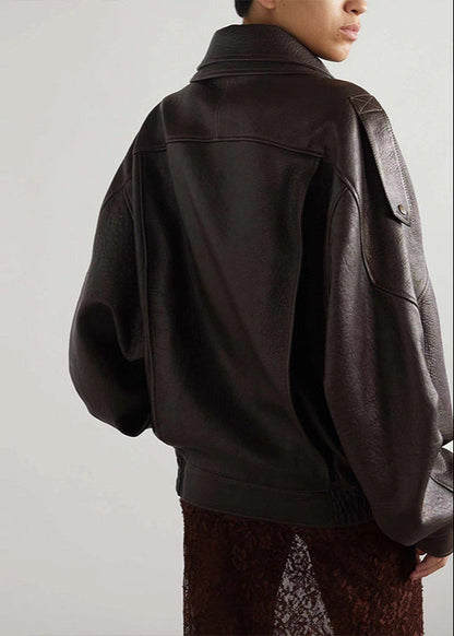 Chaqueta Motera Oversize de Cuero Sintético – Estilo Vintage