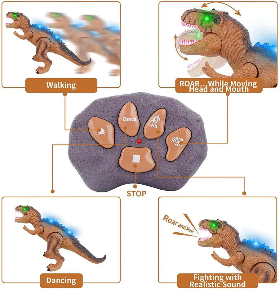 Dinosaurio T-Rex Teledirigido LED