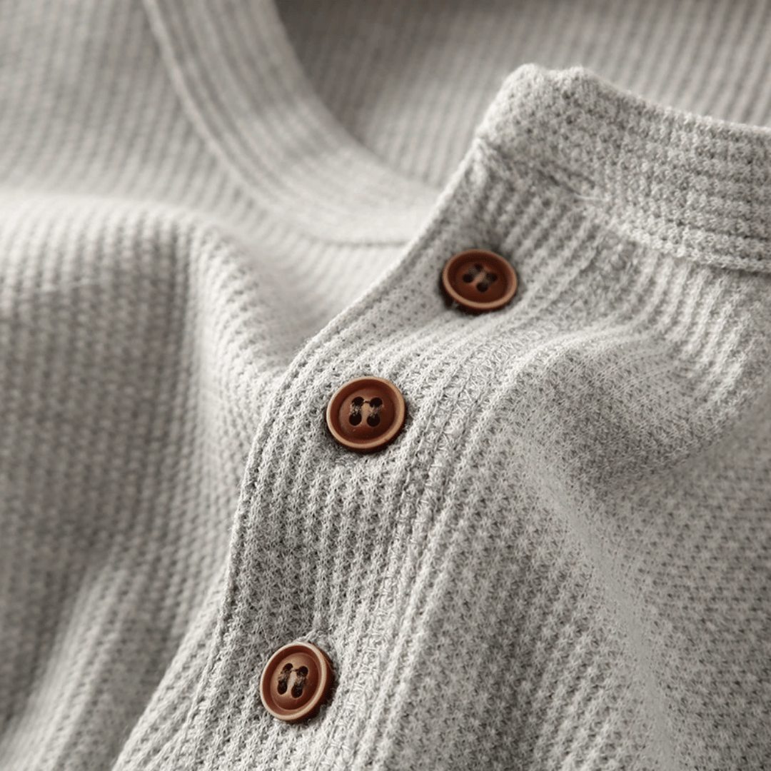Jersey Henley Algodón Hombre