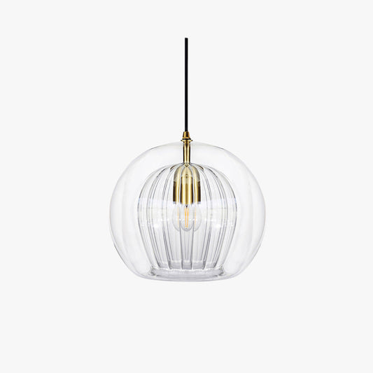 Hailie Nowoczesna Lampa Wisząca LED Kulista Metal/Szkło Przezroczysty/Bursztynowy do Sypialni/Jadalni/Salonu