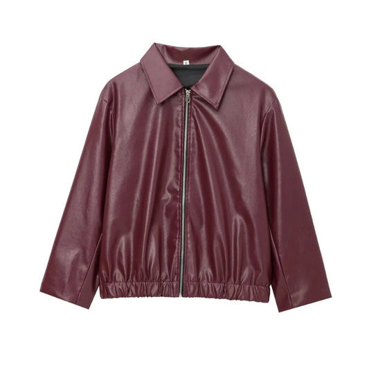 Chaqueta Mujer Cuero Cremallera