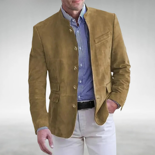 Chaqueta Smart Casual para Hombre con Cuello Mao y Corte Entallado – Ligera y Transpirable