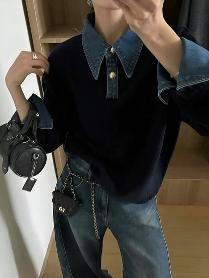 Jersey con Solapa Panelada Everen Mujer