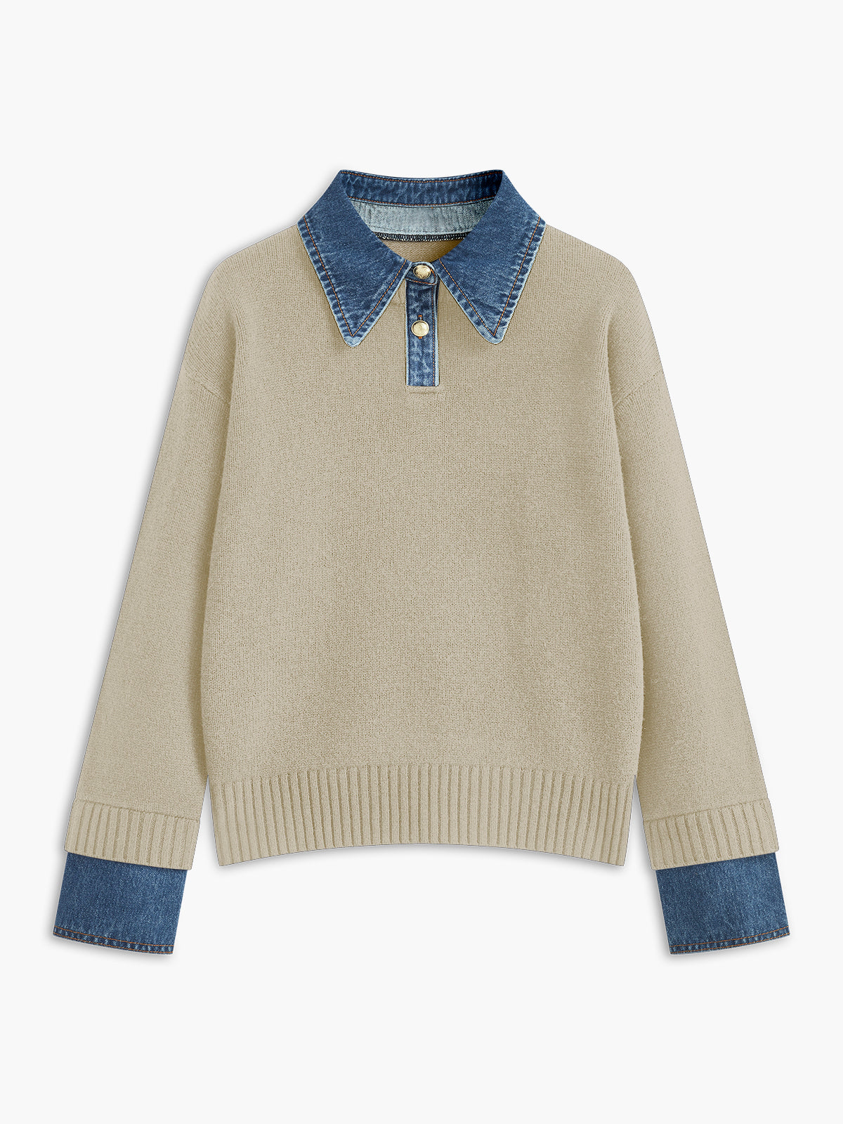 Jersey con Solapa Panelada Everen Mujer