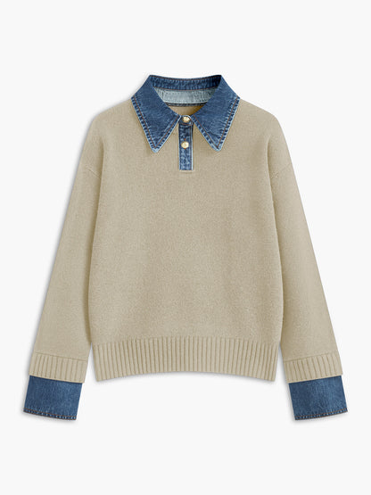 Jersey con Solapa Panelada Everen Mujer