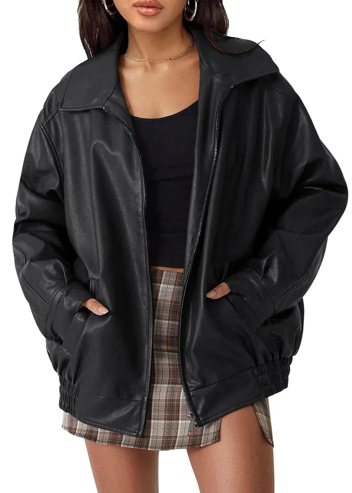 Chaqueta de Cuero Lurean Mujer