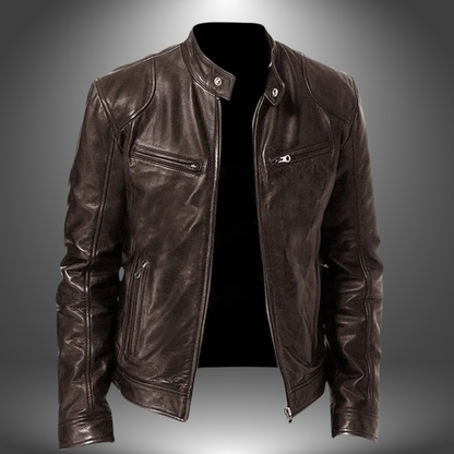 Chaqueta de Piel para Hombre – Estilo Biker