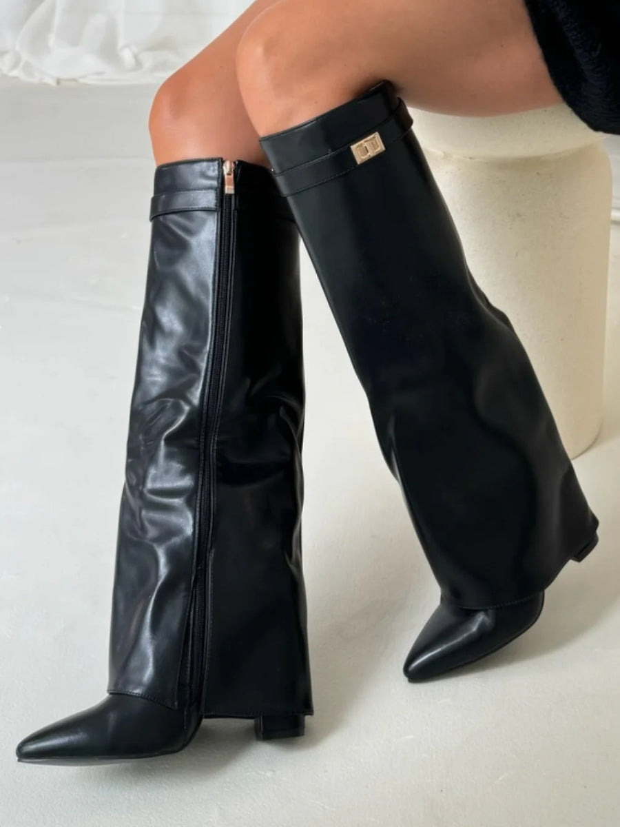 Botas Altas de Cuero Amelène Mujer