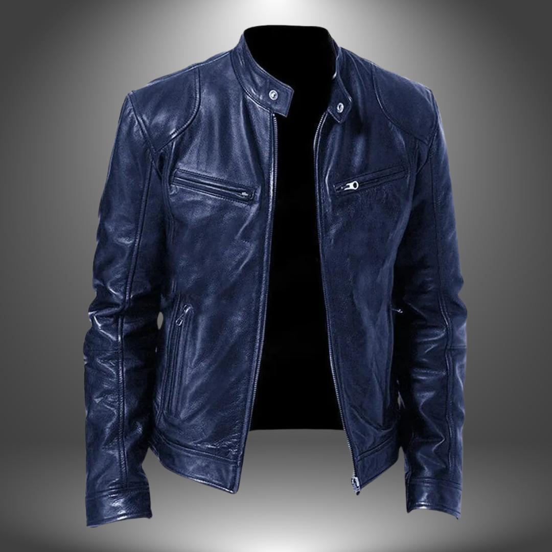 Chaqueta de Piel para Hombre – Estilo Biker