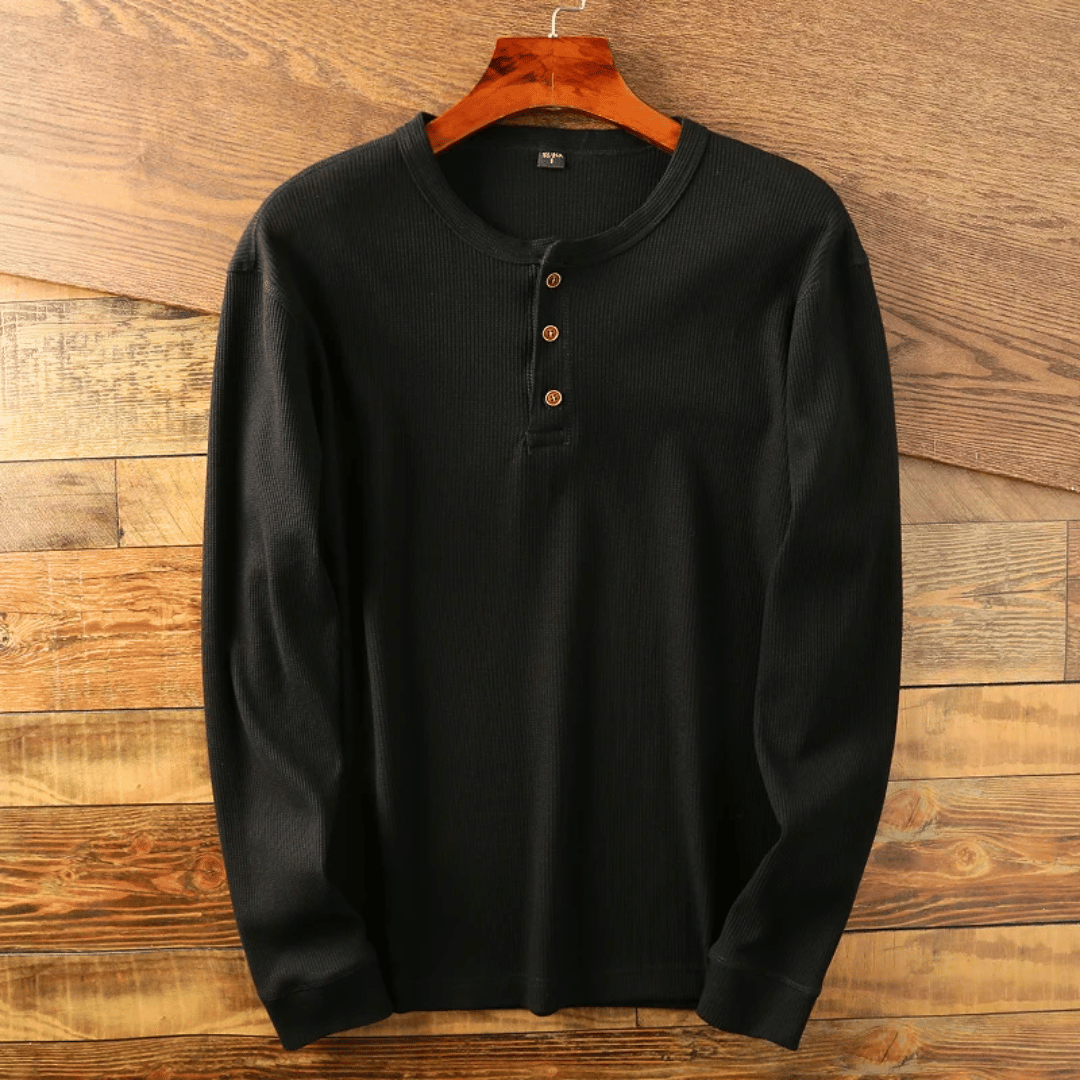 Jersey Henley Algodón Hombre
