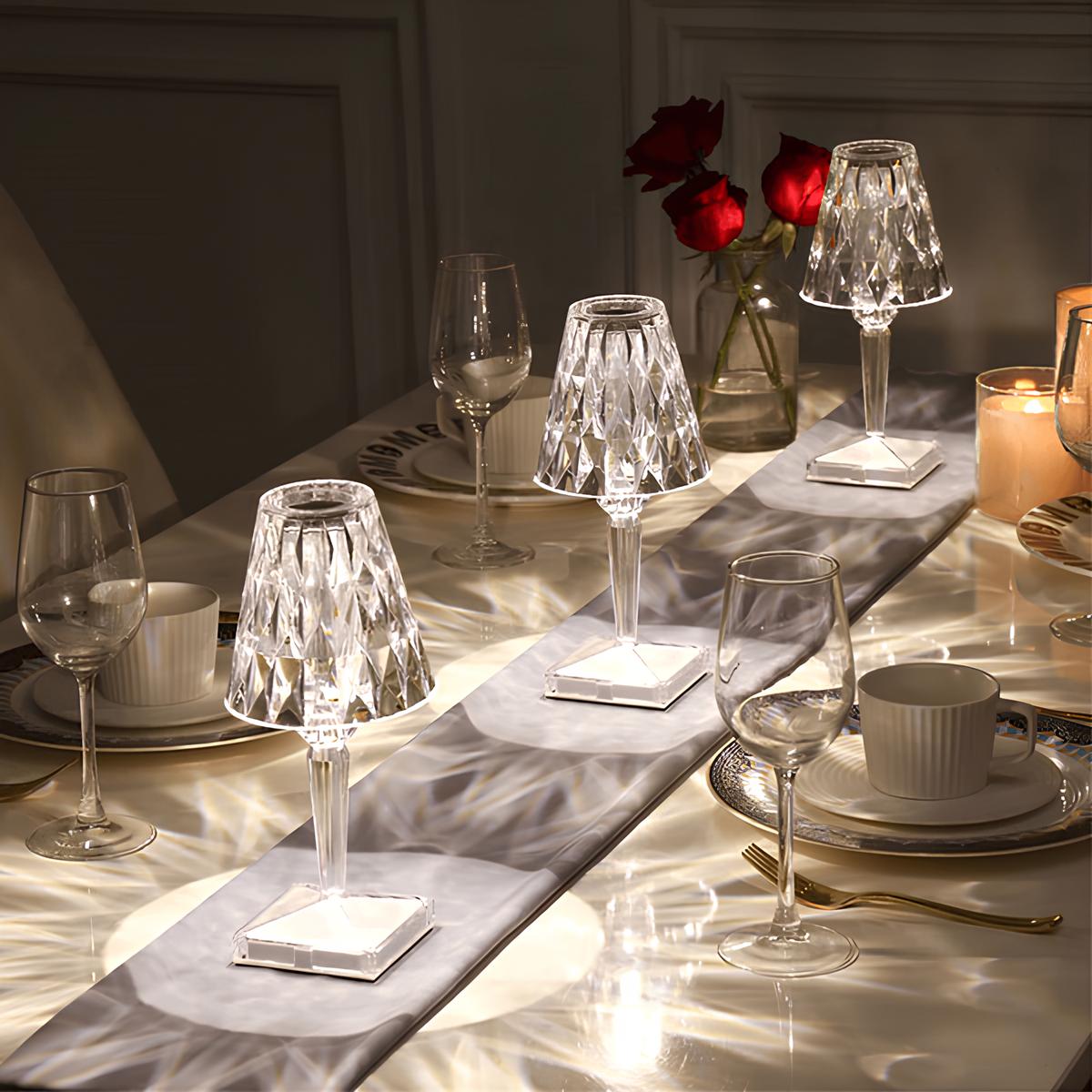 Lámpara Mesa Cristal Brillante