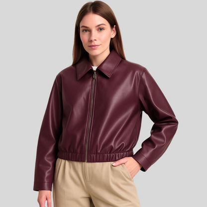 Chaqueta Mujer Cuero Cremallera