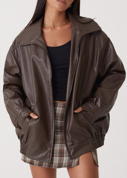 Chaqueta de Cuero Lurean Mujer