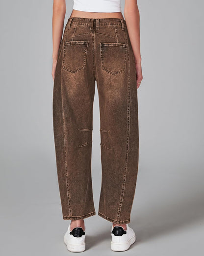 Jeans Mujer Barrel Tiro Alto