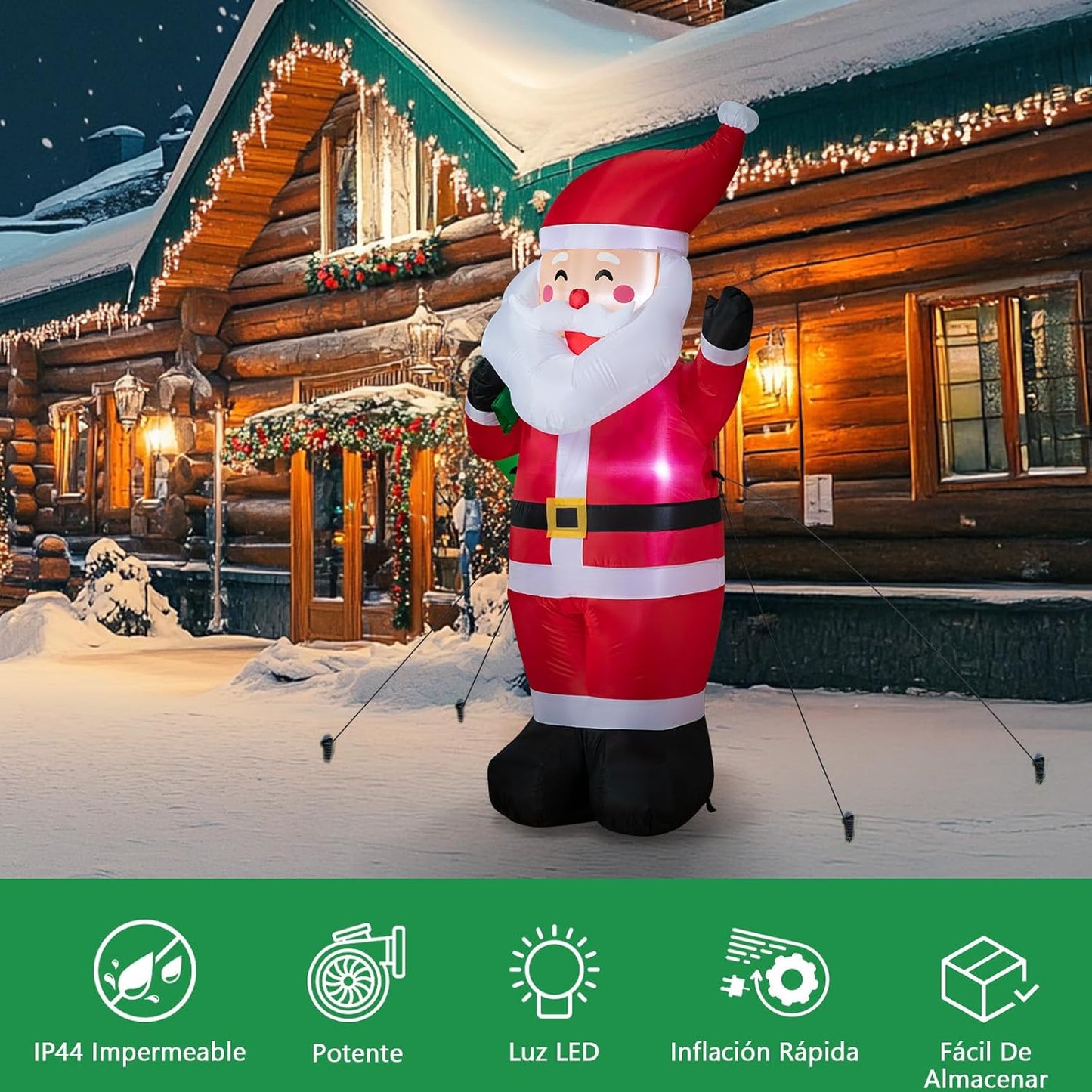 papá noel inflable 244 cm