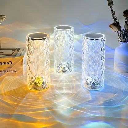 Lámpara Mesa Cristal Táctil