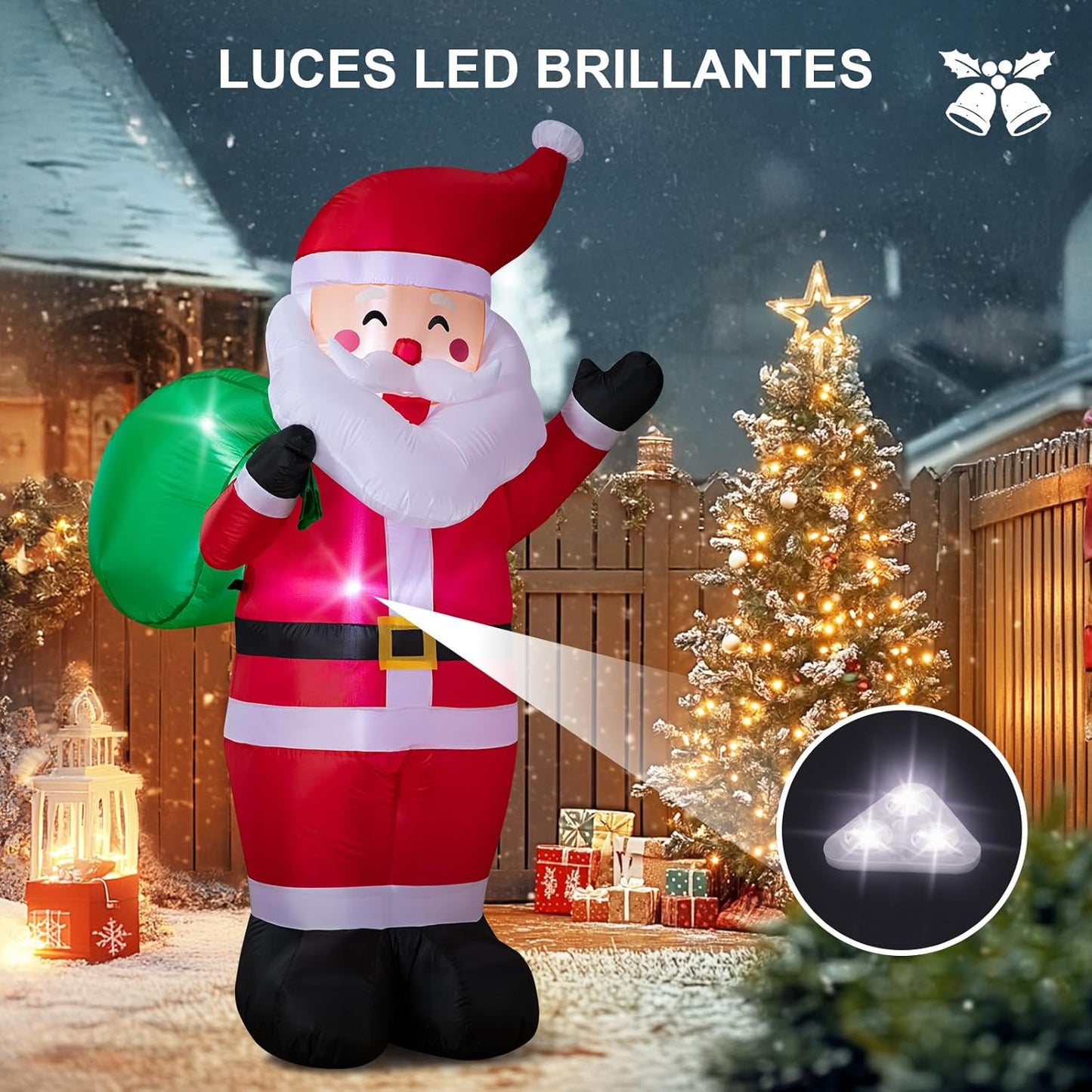 papá noel inflable 244 cm
