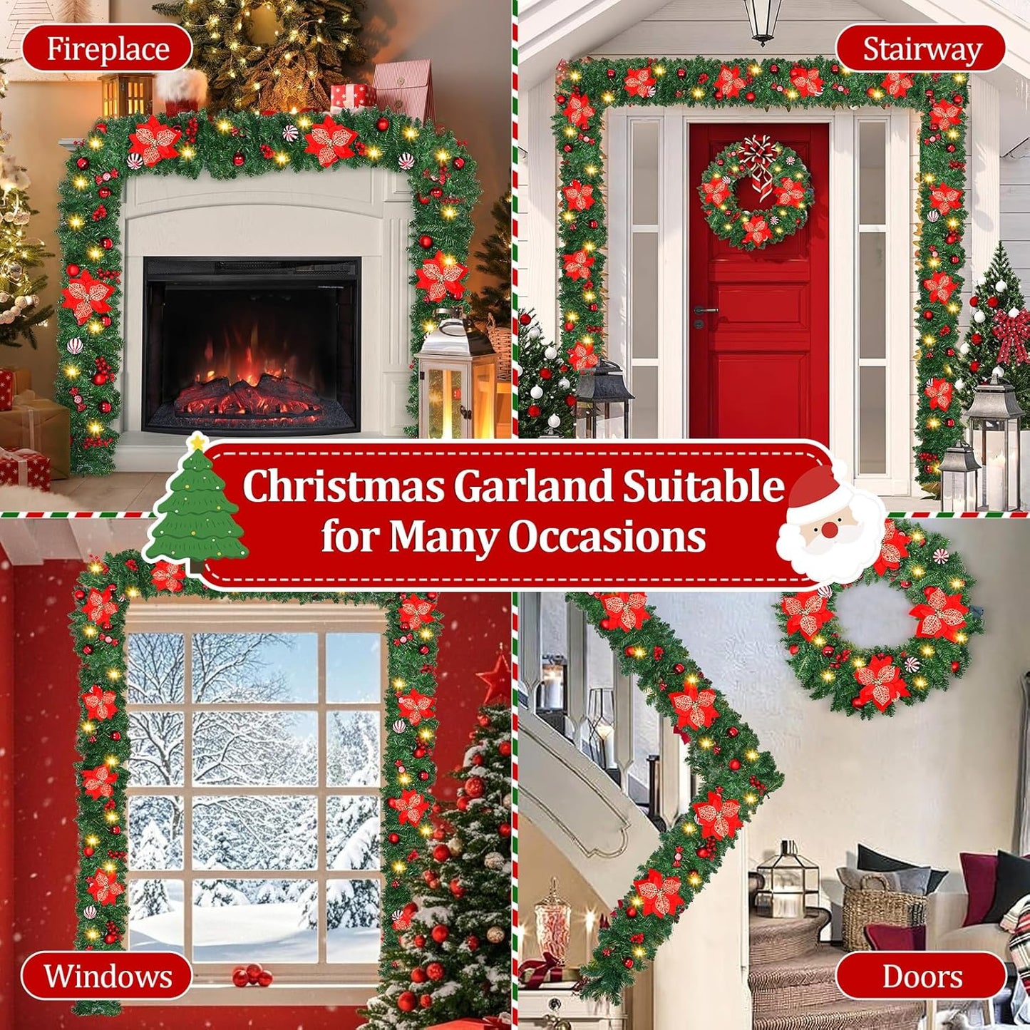 Guirnalda navideña con luces