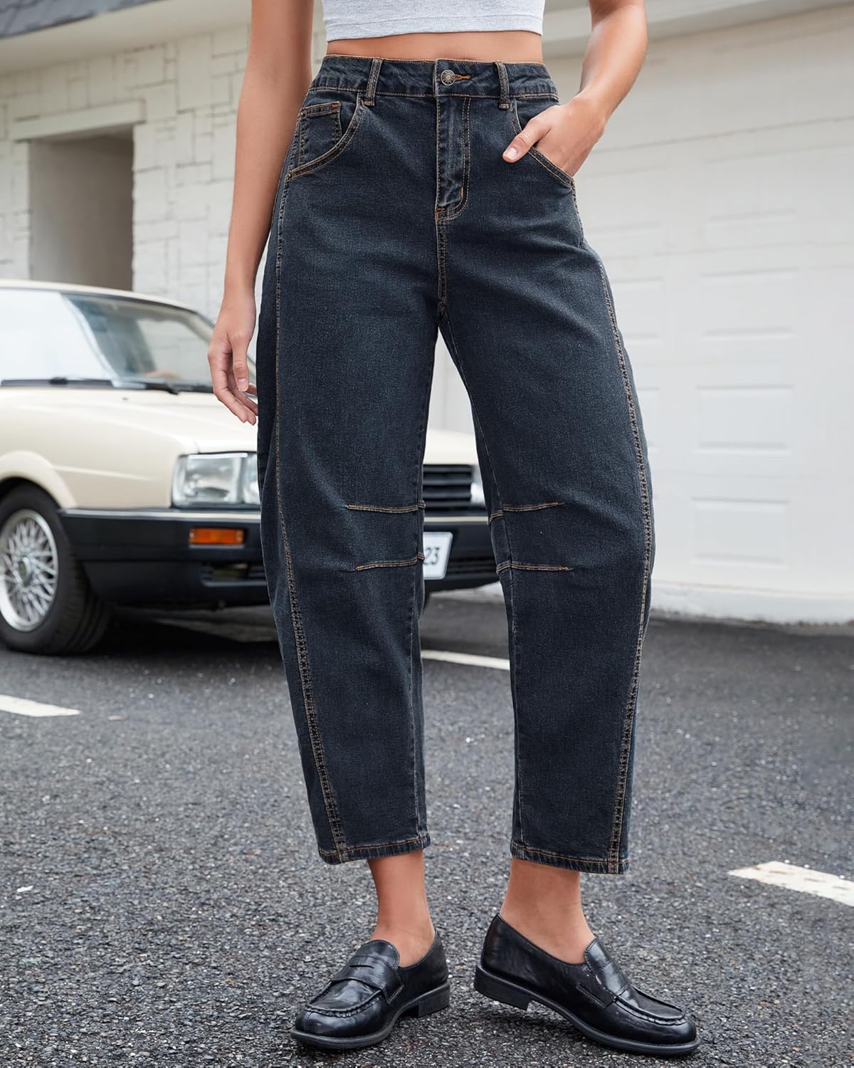 Jeans Mujer Barrel Tiro Alto