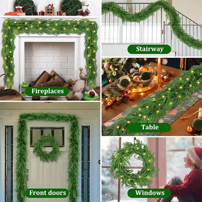 Guirnalda navideña con luces