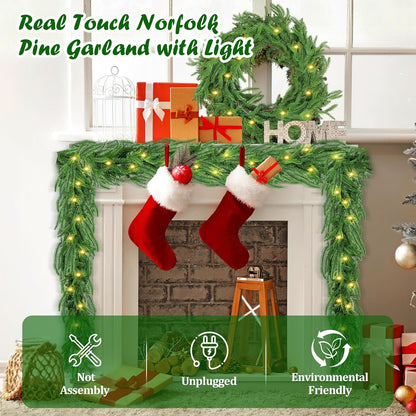 Guirnalda navideña con luces