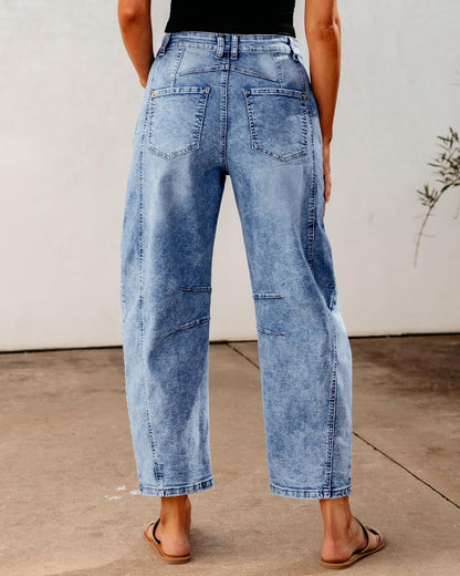 Jeans Mujer Barrel Tiro Alto