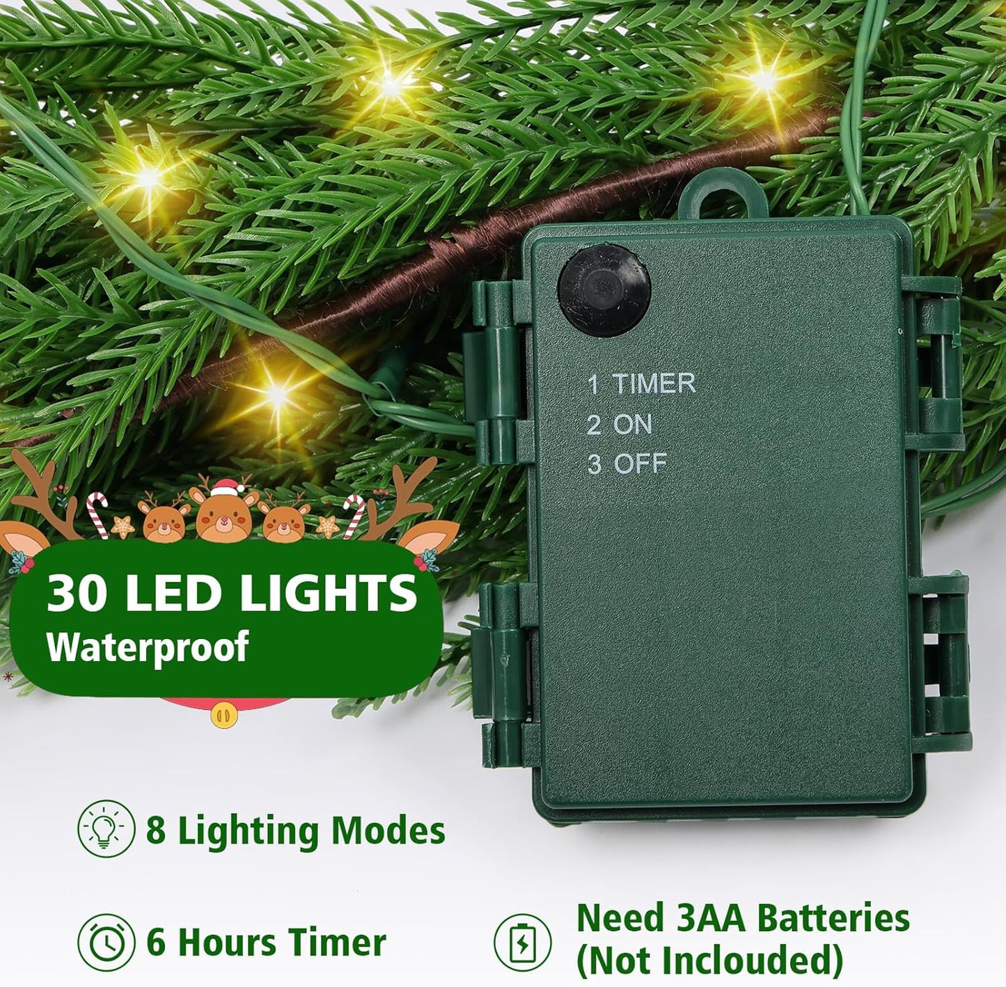 Guirnalda navideña con luces