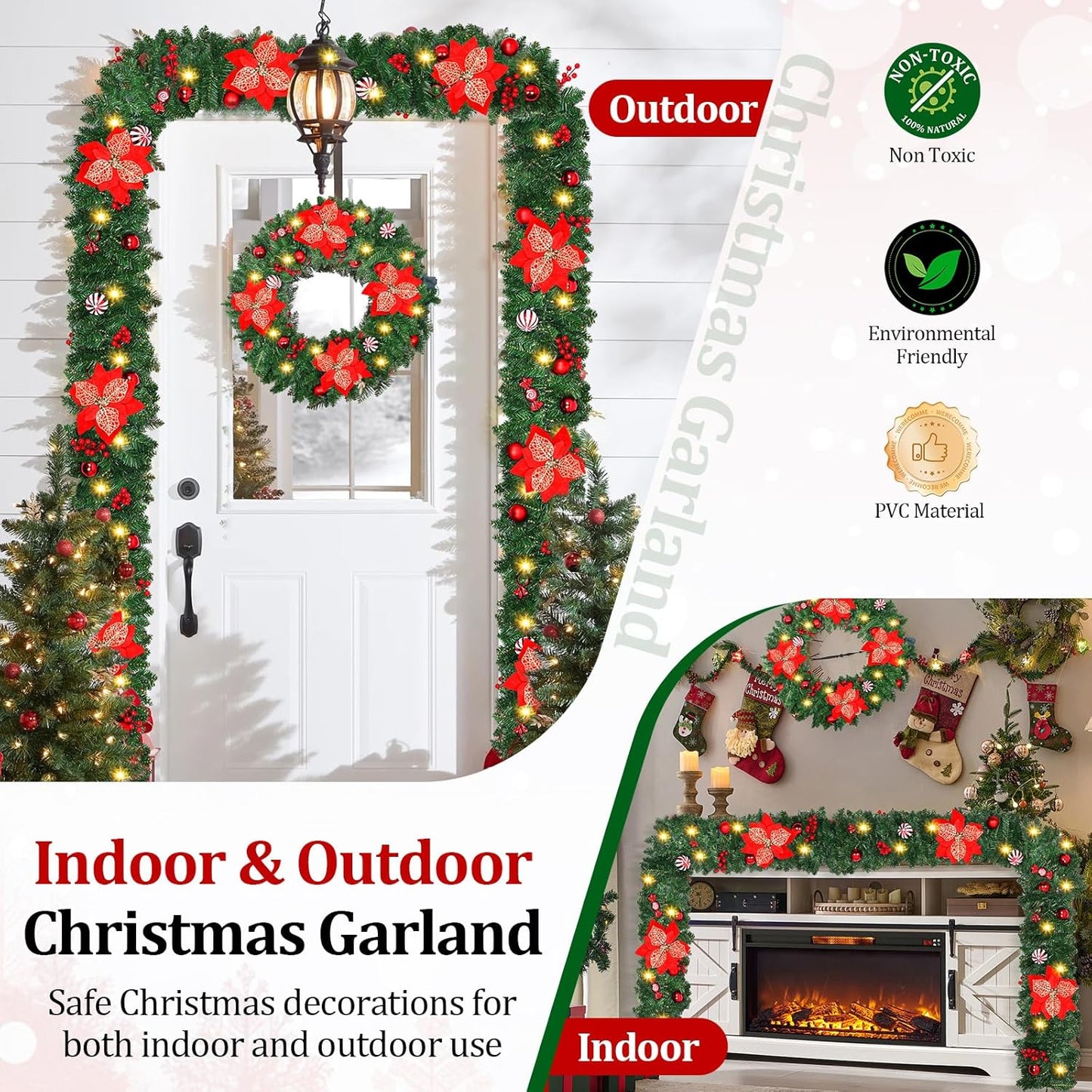 Guirnalda navideña con luces