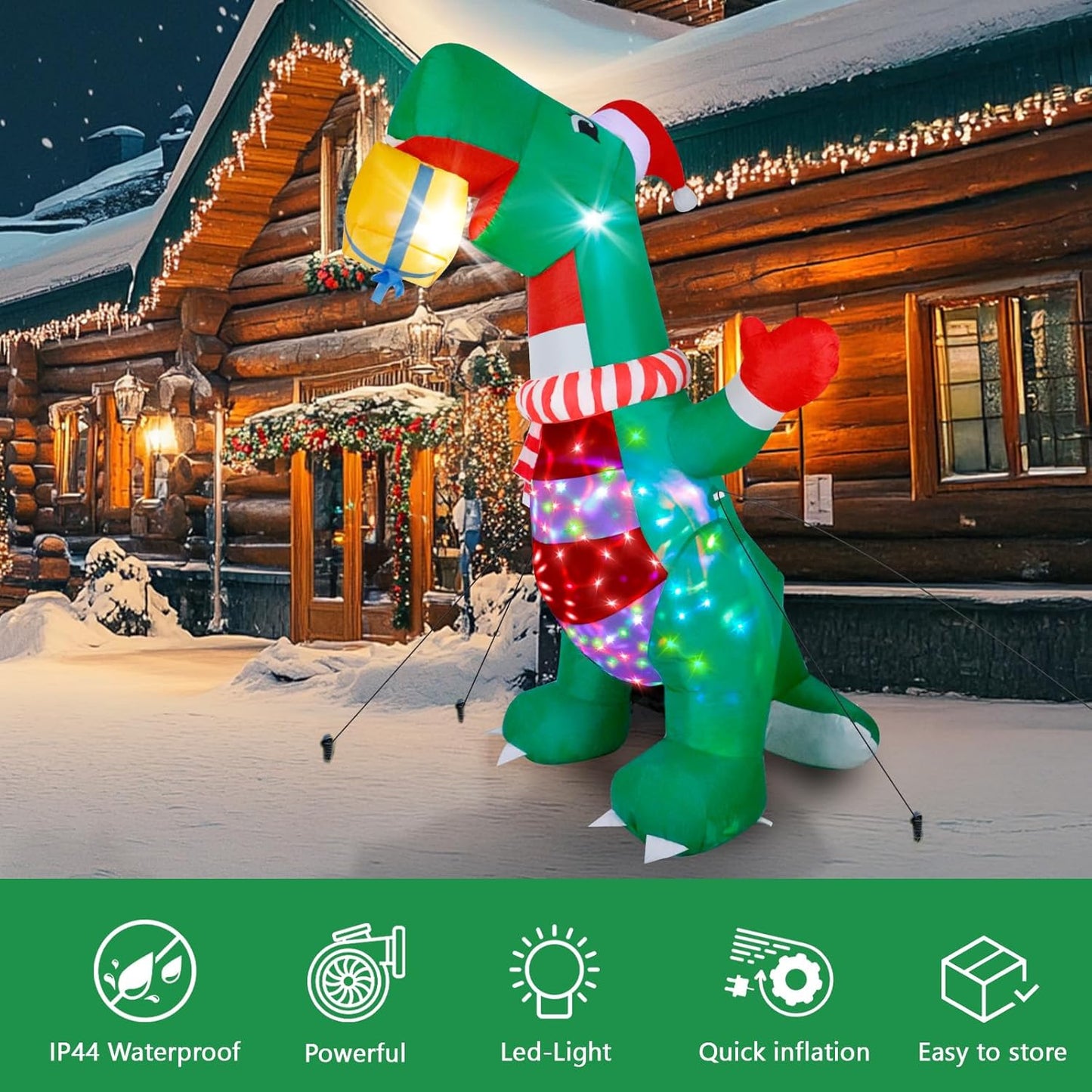 papá noel inflable 244 cm