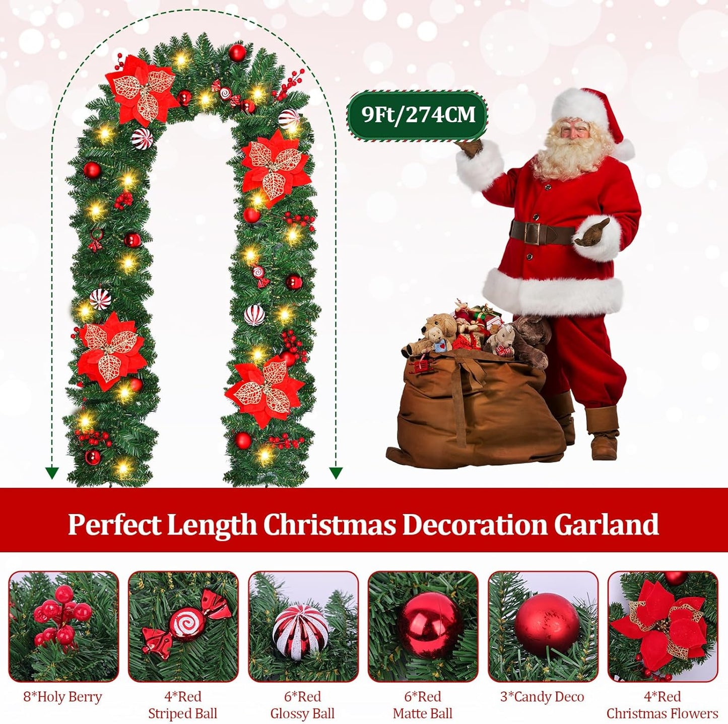 Guirnalda navideña con luces