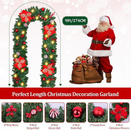 Guirnalda navideña con luces